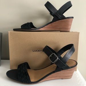 NWT Lucky Brand Black Wedge Sandal